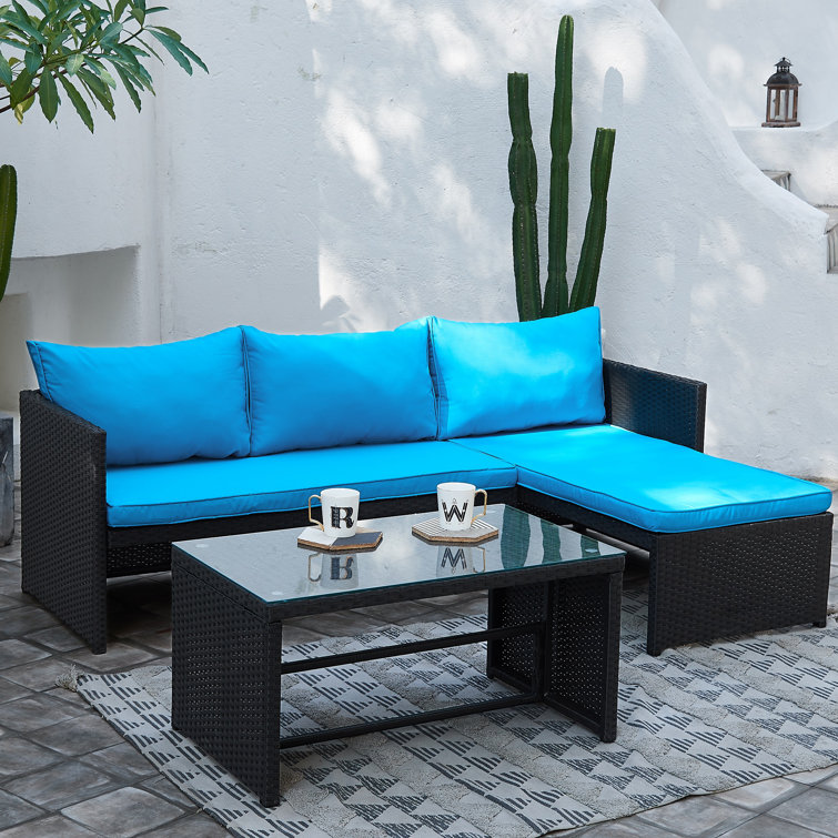 Patio rattan sofa discount set